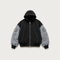 JEAN BOMBER washed black